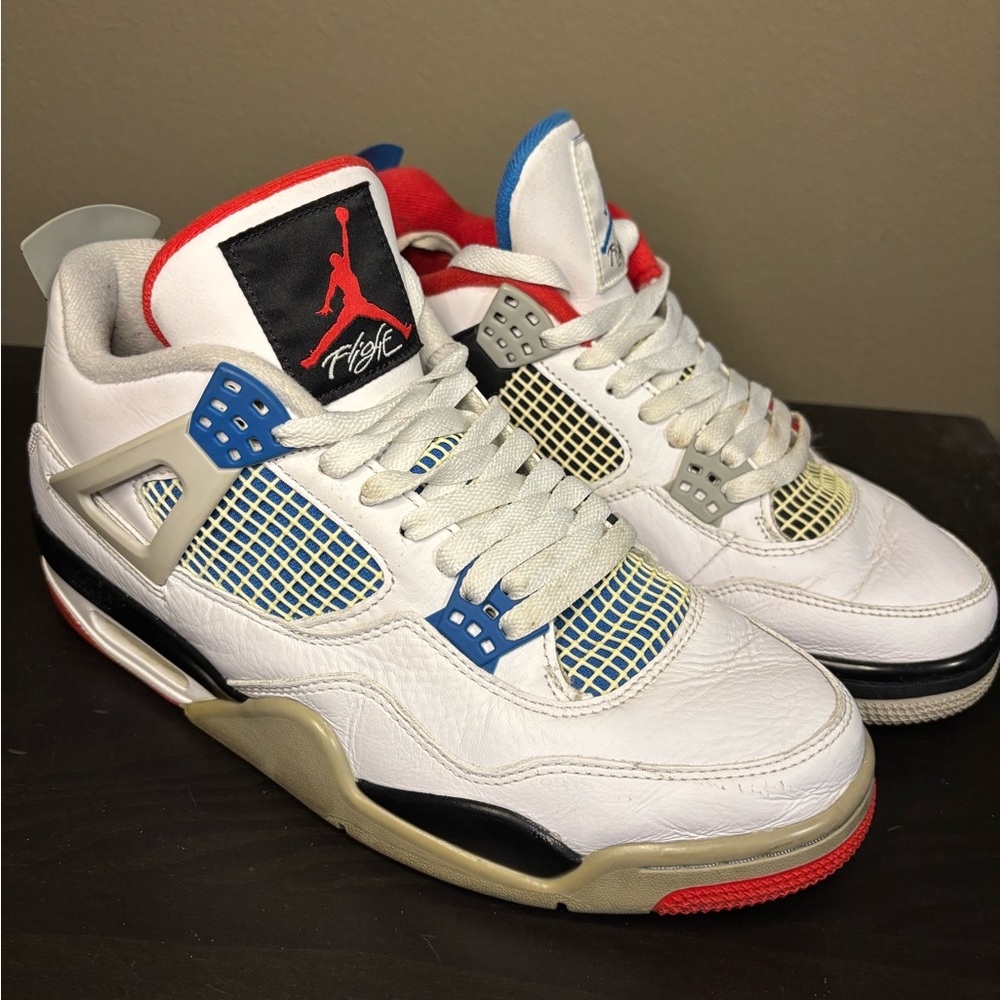 Nike Air Jordan 4 Retro What The CI1184-146 OG IV White Red Blue Men’s Sz 9.5